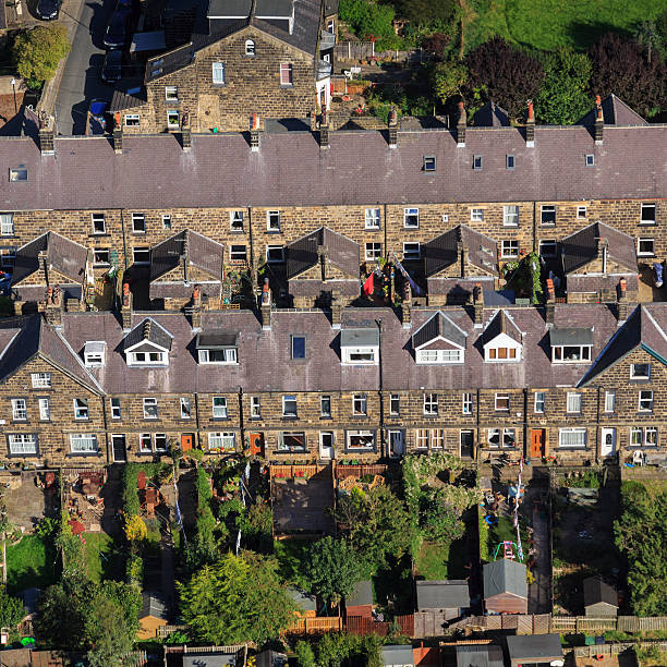 istock Stone terraced houses from the air 187292952