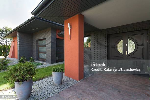Entrance To A Huge House Stock Photo - Download Image Now - Building Exterior, House, Modern