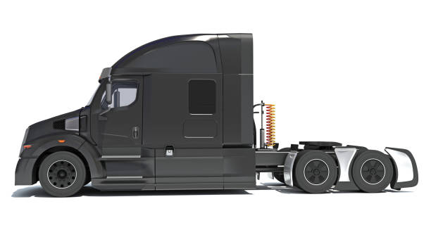 istock Semi Truck 3D rendering on white background 1872944266