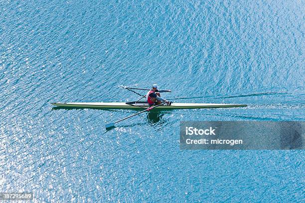 Mens Single Scull Stock Photo - Download Image Now - Single Scull, Oar, Rowing