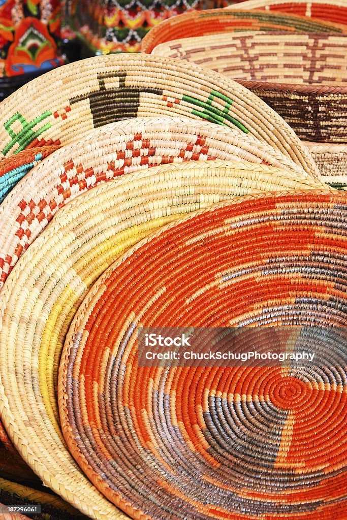 Tecido Vime cestos Tapetes - Royalty-free Cultura Tribal da América do Norte Foto de stock