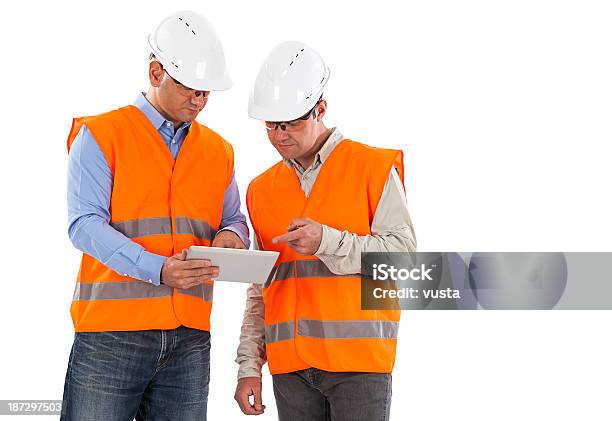 Ingeniero Y Trabajador Foto de stock y más banco de imágenes de 30-39 años - 30-39 años, Accesorio de cabeza, Adulto