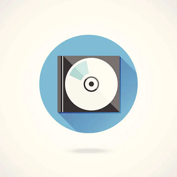 Vector illustration of Vector Compact Disk in Case