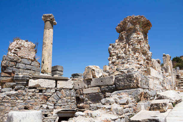 istock Ancient ruins in Ephesus Turkiye, columns 1873002832