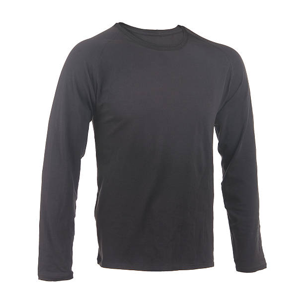 istock black T-shirt on a white background 187300373