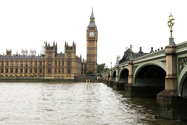 elizabeth башня - big ben isolated london england england стоковые фото и изображения