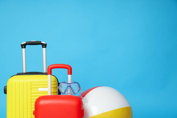 istock Suitcase, luggage, baggage for summer travel and vacation, space for text 1873020507