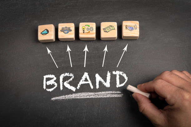 istock BRAND Concept. Text and wooden blocks on a chalkboard background 1873045796