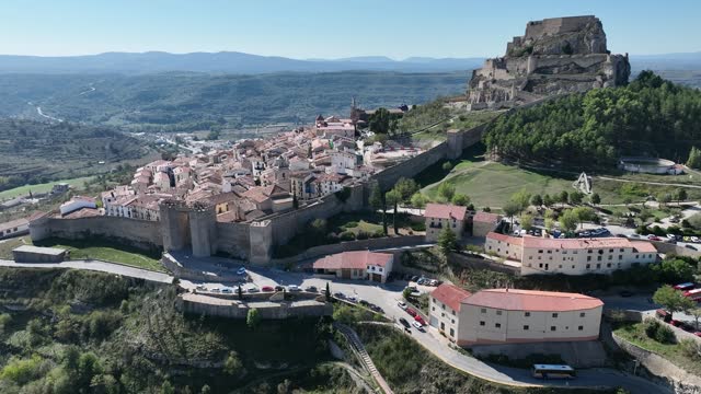 Housetops and castle in medieval Morella