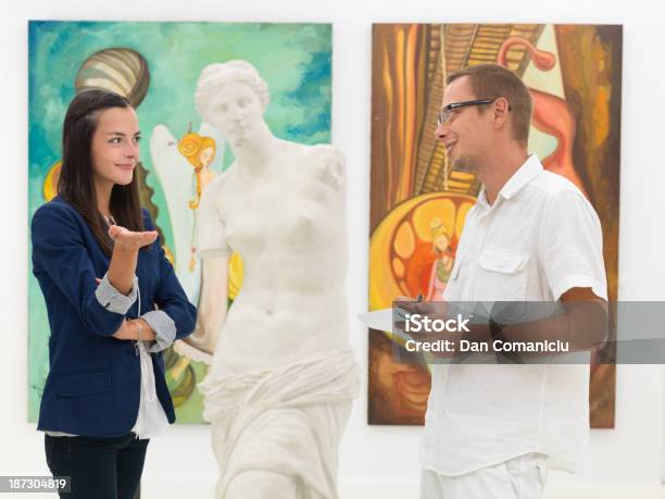 Understanding The Artwork Stock Photo - Download Image Now - Adult, Analyzing, Art Museum