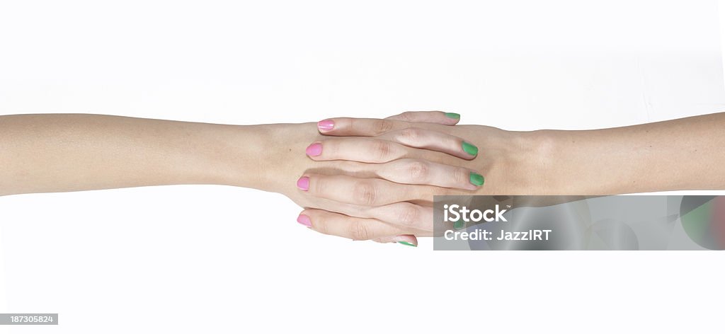 Paar Hände halten - Lizenzfrei Freisteller – Neutraler Hintergrund Stock-Foto