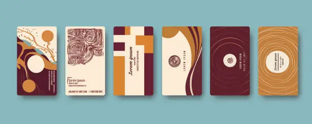 Vector illustration of business cards in the 1970s style_3