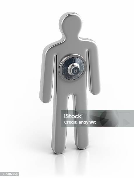 Combination Lock In Man Shape Stock Photo - Download Image Now - Adult, Concepts, Concepts & Topics