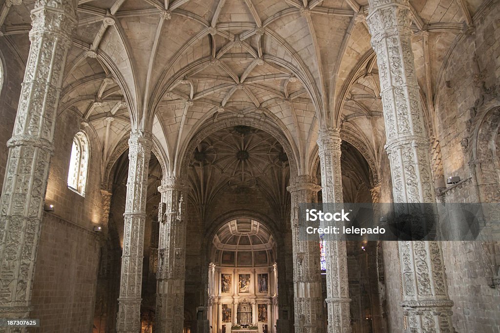 Monastère Jerónimos vue intérieure, Lisbonne - Photo de Architecture libre de droits