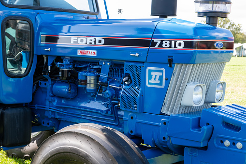 Drayton.Somerset.United kingdom.August 19th 2023.A Ford 7810 tractor from 1989 is on show at a Yesterdays Farming event