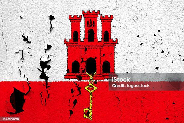 Bandeira De Gibraltar - Fotografias de stock e mais imagens de Abstrato - Abstrato, Acabado, Amarrotado