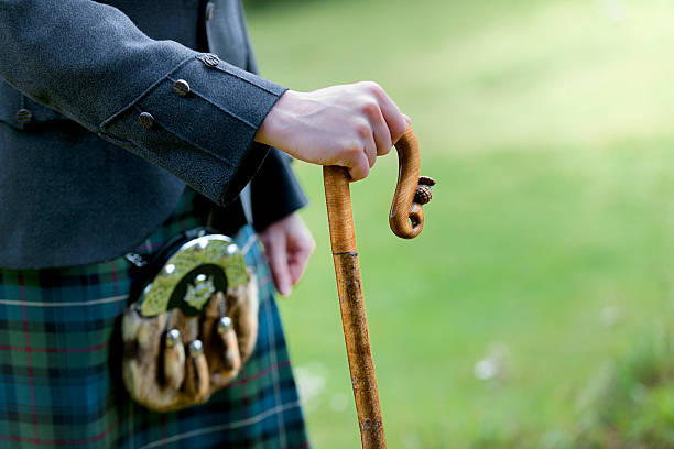 istock Scottish kilt sporran and cane 187311107