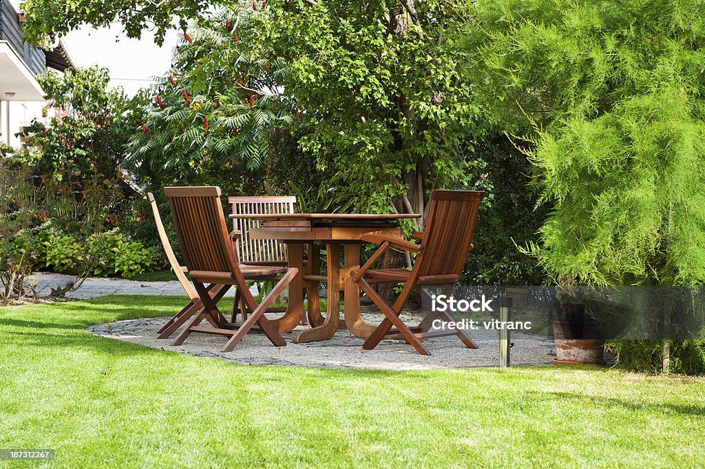 Garten und patio - Lizenzfrei Wetterfester Stuhl Stock-Foto