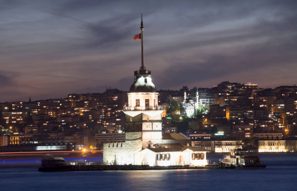 maiden's tower istanbul turkey - antique signs obrazy zdjęcia i obrazy z banku zdjęć