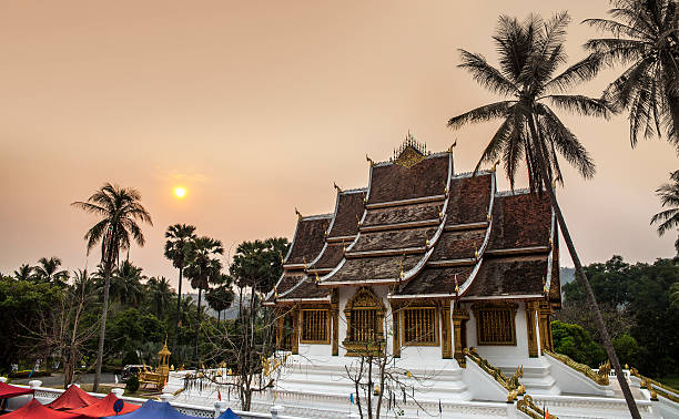 Royal Palace(Haw Kham) & Haw Pha Bang in Luang Prabang, Laos. stock photo
