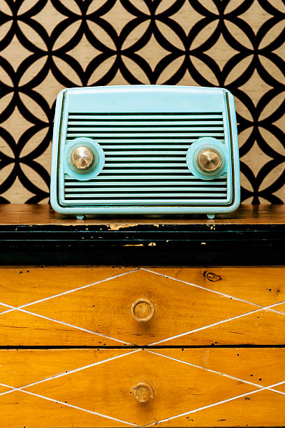 istock Vintage radio on night table 187314646