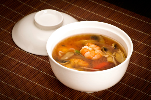 The bow of prawns soup