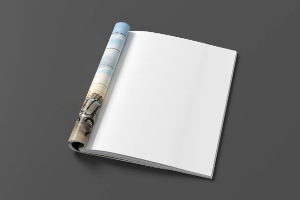 Magazine right-hand page mockup on black background