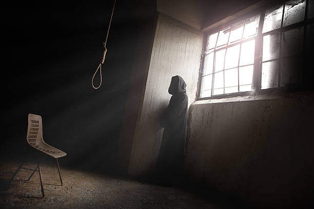 The Reaper Waiting and a Hangman Noose stock photo