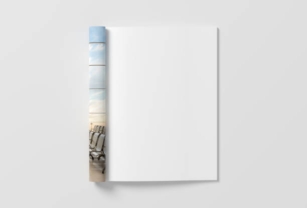 Magazine right-hand page mockup on white background