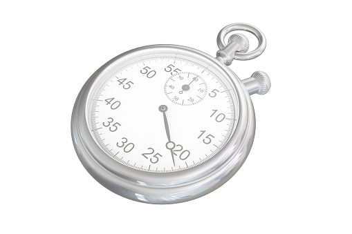 Old pocket watch on a gray background. Time concept.