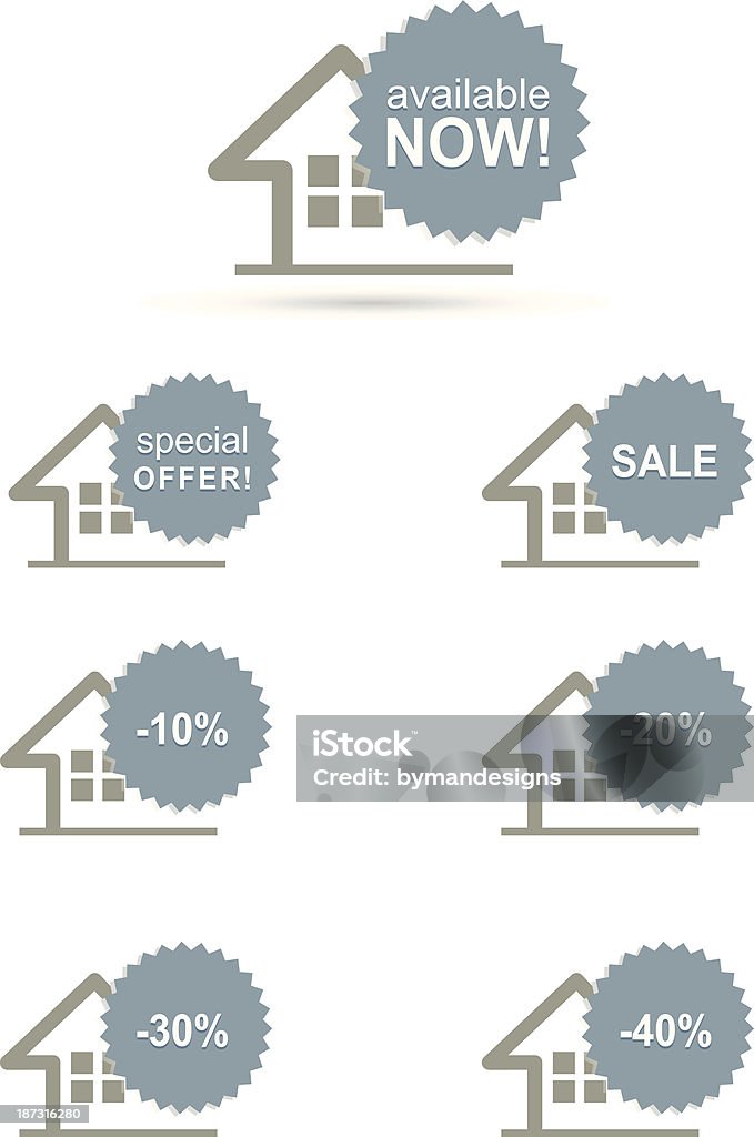 Home Stickers Set Stock Illustration - Download Image Now