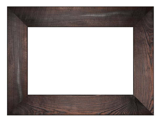 istock Rectangular brown wooden frame for paintings and photographs 1873166126