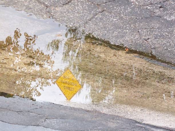 istock Street Sign and Puddle Reflection 1873176041