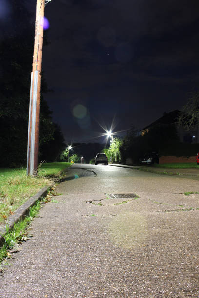 istock Empty illuminated city street taken at night 1873177598