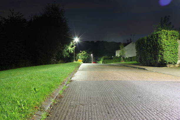 istock Empty illuminated city street taken at night 1873177655