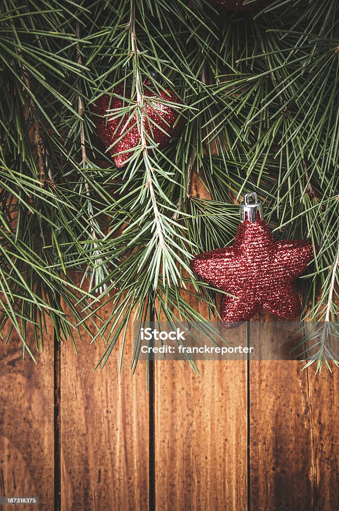 Decoración navideña ornamentos en pine tree - Foto de stock de Abeto libre de derechos