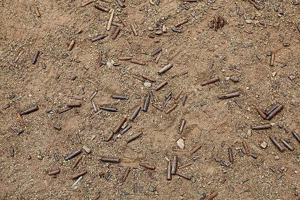 istock Old bullet cases on the ground 187318685