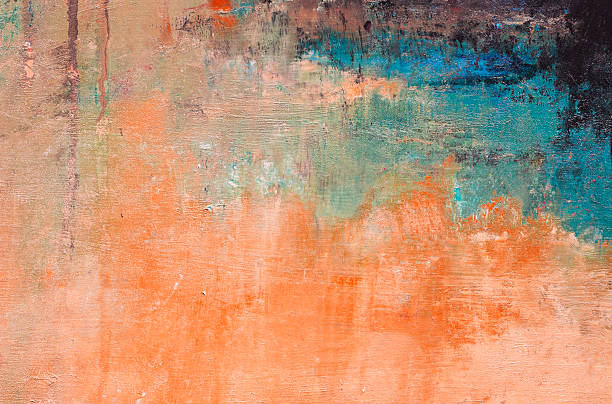 istock Abstract painted green and orange  art backgrounds. 187318987