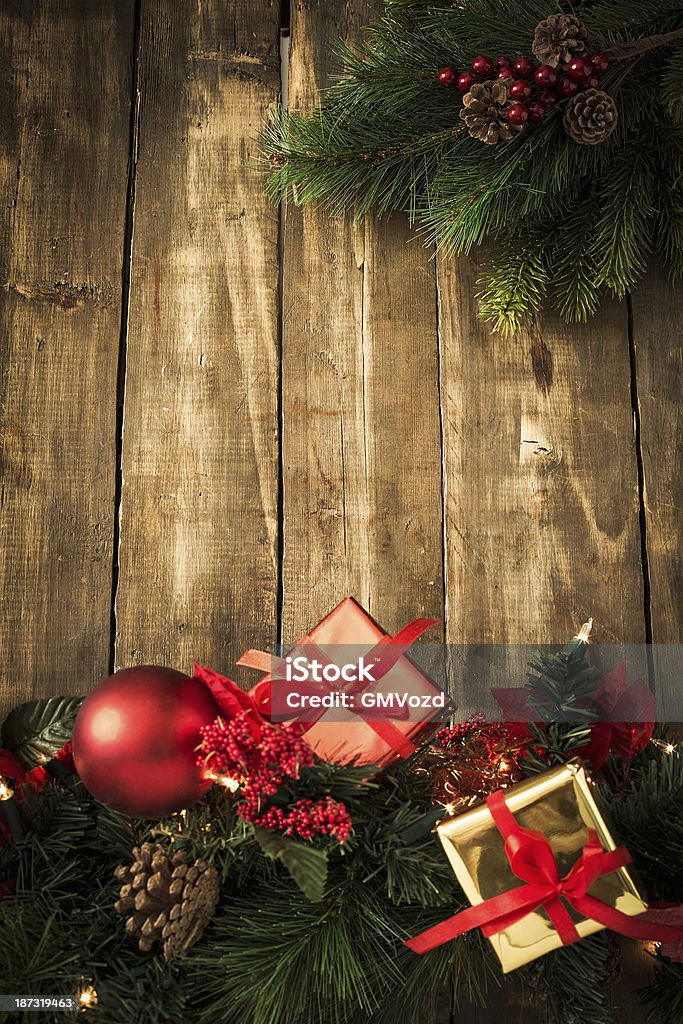 Decoração de Natal fundo com ornamentos - Foto de stock de Bola de Árvore de Natal royalty-free