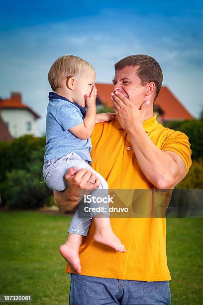 Faher And Son Playing Stock Photo - Download Image Now - 30-39 Years, Adult, Affectionate