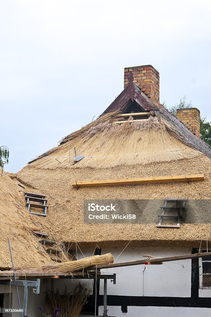 Thatch de renovação - Foto de stock de Andaime royalty-free