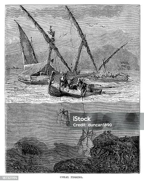 Coral Angeln Stock Vektor Art und mehr Bilder von Fischkutter - Fischkutter, Unterwasseraufnahme, 19. Jahrhundert