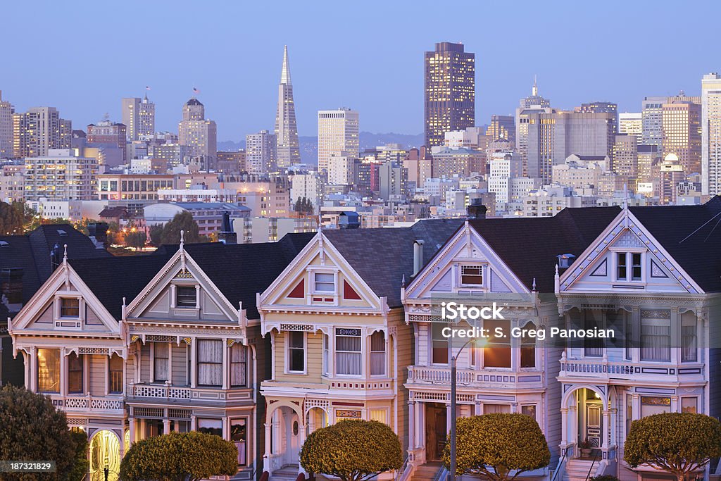 Alamo Square-San Francisco - Foto de stock de Arquitetura royalty-free