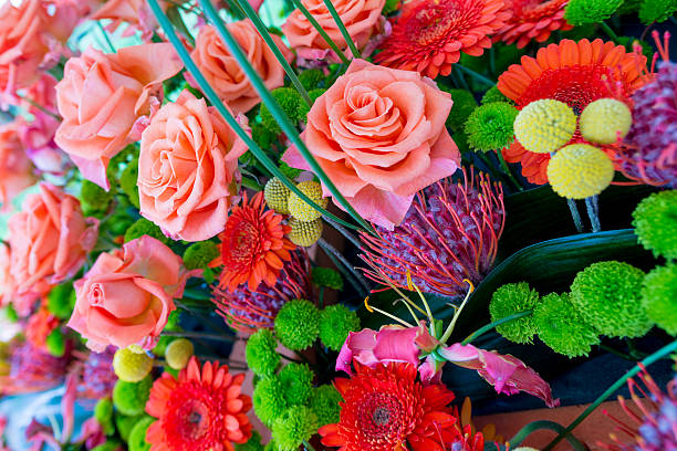istock Arrangement of colorful flowers 187321969