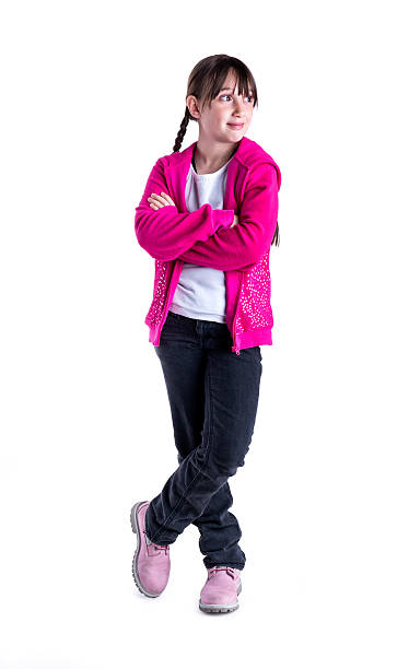 istock Little girl standing looking sideways 187324979