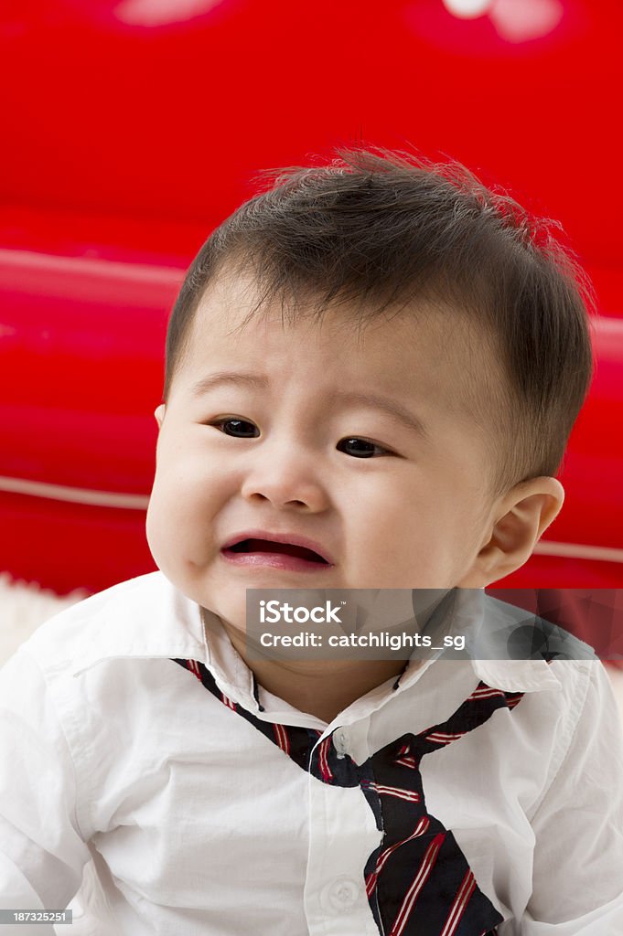 Cute Asian Chinese Baby Boy Cute 10 Months old Asian baby boy in close up. 6-11 Months Stock Photo