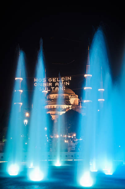 Blue mosque in Istanbul at night