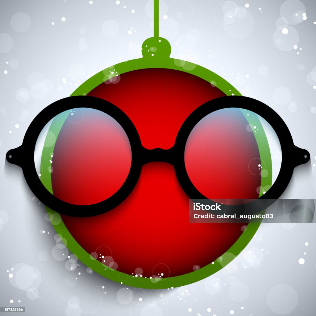 Feliz navidad roja con gafas de bola - arte vectorial de Accesorio para ojos libre de derechos