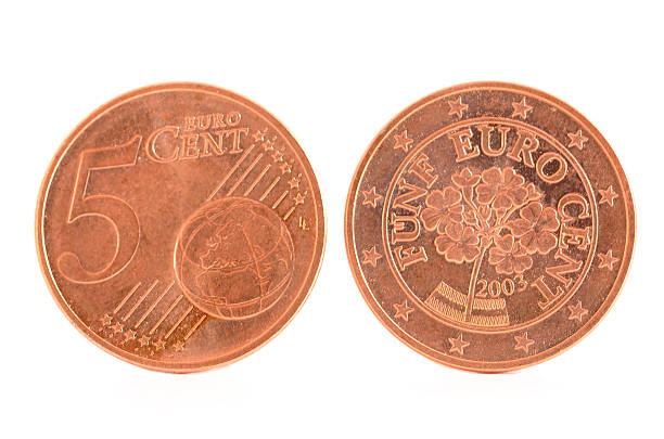 istock Front and back side of five euro cent copper coin 187325465