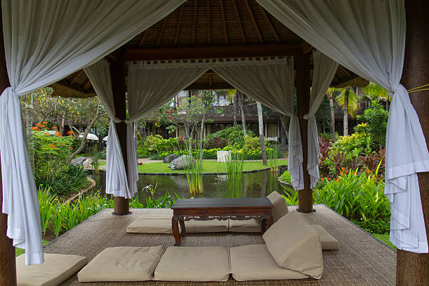 istock Pavilion in luxury resort 187325526